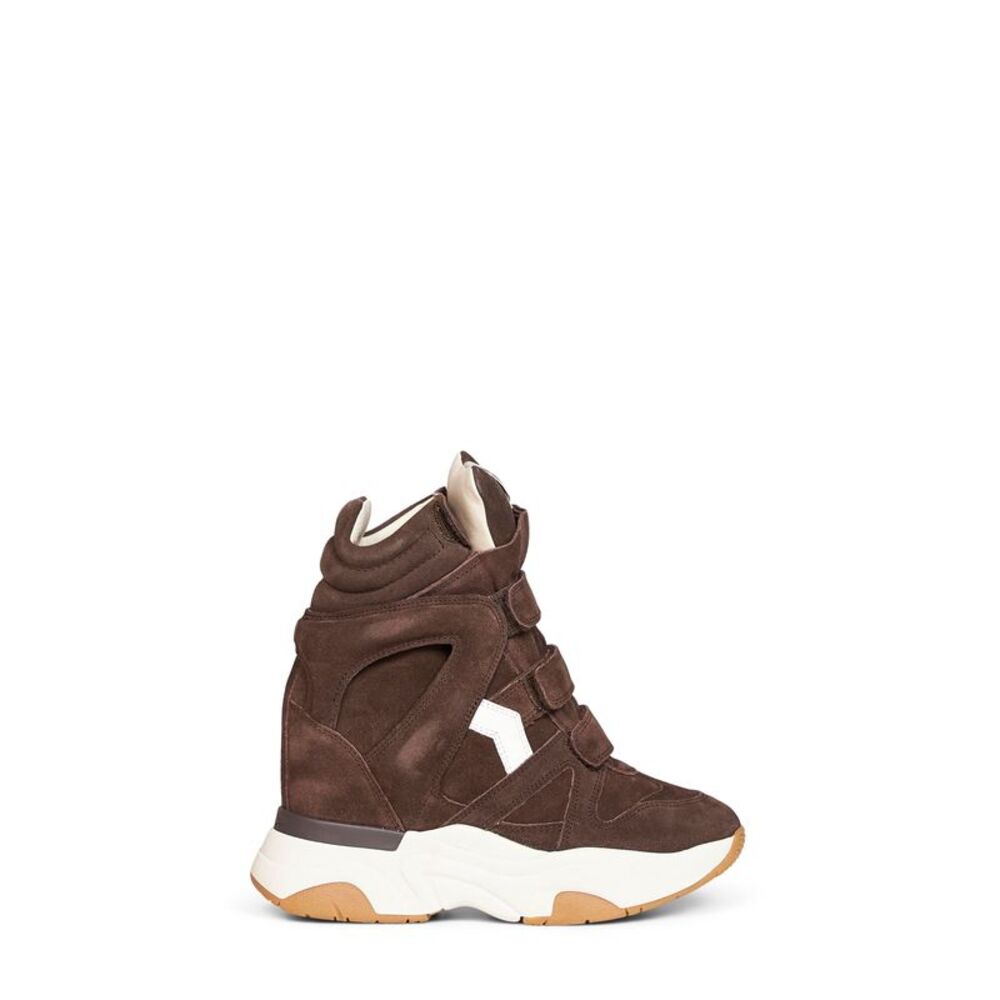 Isabel Marant Women Chocolate Suede Balskee Sneakers